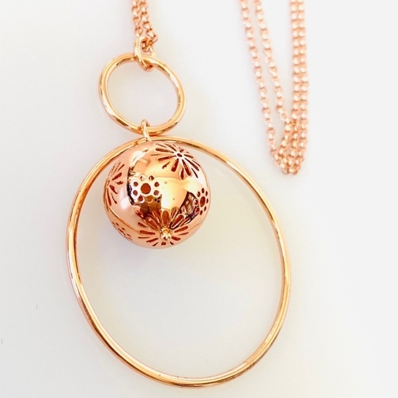 Necklace Rose Gold Plated with Hallow Ball 36” - Picture 5 of 8